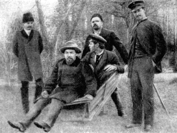 В тачке А. Чехов и М. Чехов